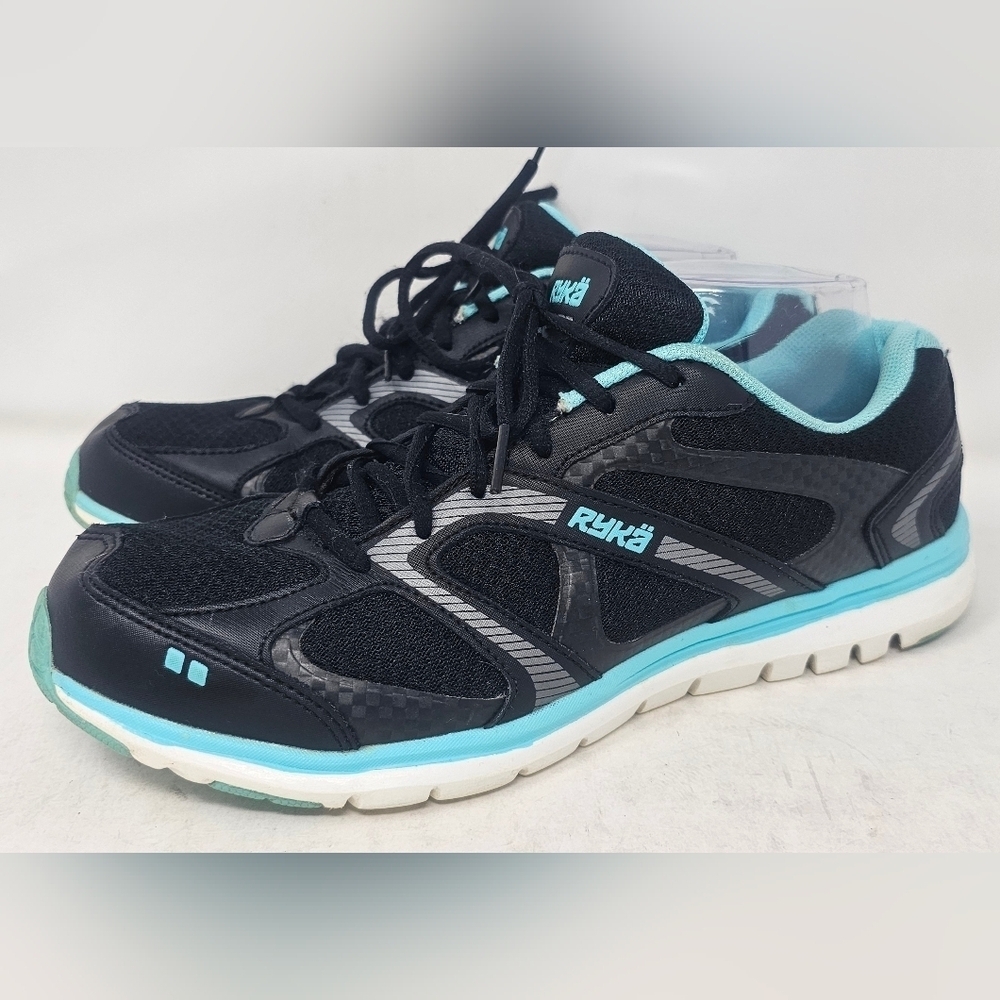 RYKA Elate Low Black /White /Blue Walking / Running Shoes Women's Sz 10